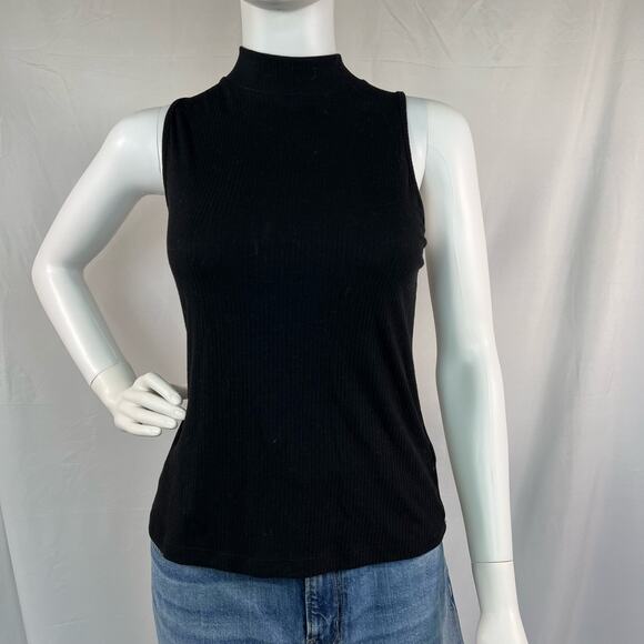Old Navy Sleeveless Black Mock Neck Tank Top Large - Picture 1 of 7